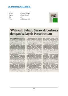 'Wilayah' Sabah, Sarawak berbeza dengan Wilayah Persekutuan