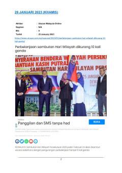 Perbelanjaan sambutan Hari Wilayah dikurang 10 Kali Ganda
