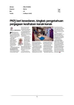 PKPj beri kesedaran, tingkat pengetahuan penjagaan kesihatan kanak-kanak