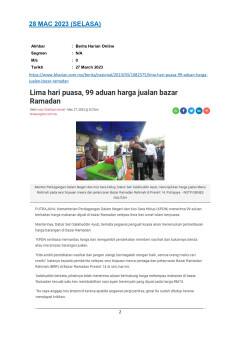 Lima hari puasa, 99 aduan harga jualan bazar Ramadan