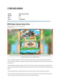 KRU buka taman tema ilmu