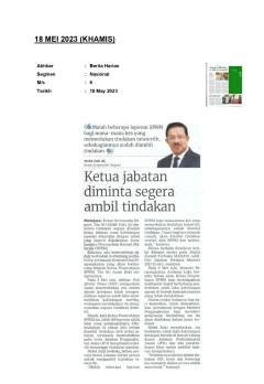 Ketua jabatan diminta segera ambil tindakan
