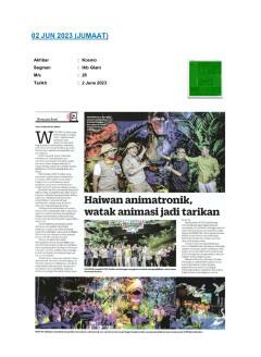 Haiwan animatronik, watak animasi jadi tarikan- Wetland Studios Putrajaya