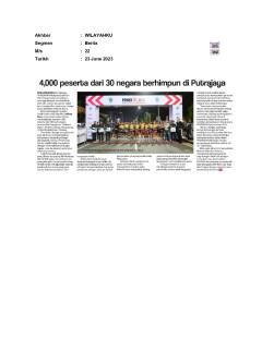 4,000 peserta dari 30 negara berhimpun di Putrajaya