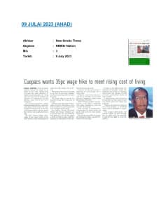 Cuepacs want 35pc wage hike to meet rising cost of living