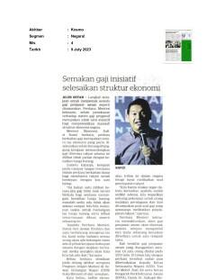 Semakan gaji inisiatif selesaikan struktur ekonomi