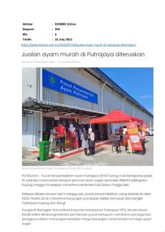 Jualan ayam murah di Putrajaya