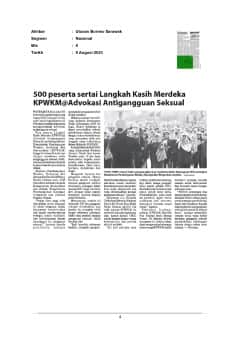 500 peserta sertai Langkah Kasih Merdeka KPWKM@Advokasi Antigangguan Seksual