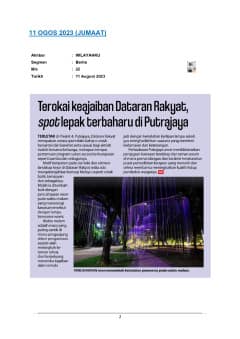 Terokai keajaiban Dataran Rakyat Spot lepak terbaharu di Putrajaya