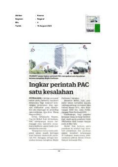 Ingkar perintah PAC satu kesalahan