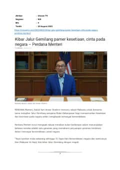 Kibar Jalur Gemilang pamer kesetiaan, cinta pada negara -Perdana Menteri
