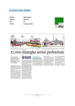 17,000 dijangka sertai perbarisan