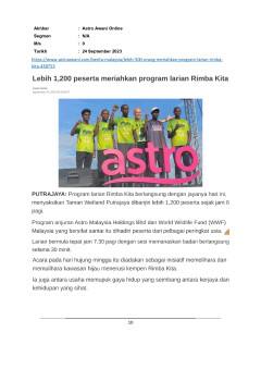 Lebih 1,200 peserta meriahkan program larian Rimba Kita