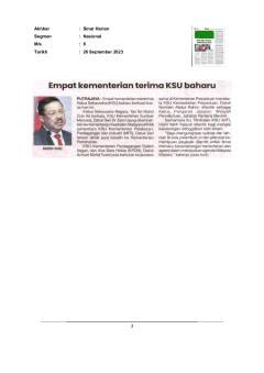 Empat kementerian terima KSU baharu