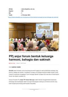 PPj anjur forum bentuk keluarga harmoni, bahagia dan sakinah