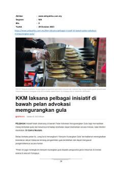 KKM laksana pelbagai inisiatif di bawah pelan advokasi mengurangkan gula