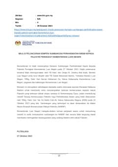 Majlis Pelancaran Kempen Sumbangan Perkhidmatan Awam Kepada Palestin Peringkat Kementerian Luar Negeri