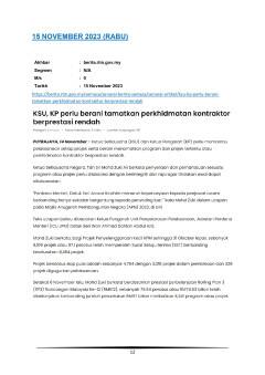 KSU, KP perlu berani tamatkan perkhidmatan kontraktor berprestasi rendah