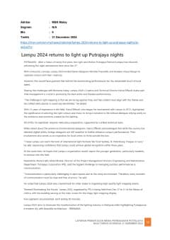 LAMPU 2024  returns to light up Putrajaya night