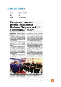 PENJAWAT AWAM PERLU LAFAZ IKRAR RUKUN NEGARA SEKALI SEMINGGU - KSN