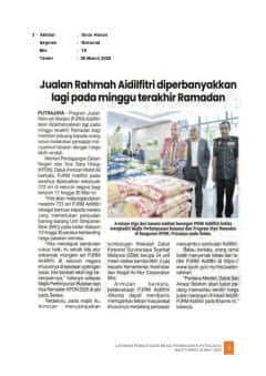 JUALAN RAHMAH AIDILFITRI DIPERBANYAKKAN LAGI PADA MINGGU TERAKHIR RAMADAN