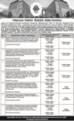 Notis Pindaan Tarikh Tender / Sebutharga