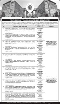 Notis Penangguhan Taklimat, Jualan Dan Penyerahan Dokumen Tender/Sebut Harga Perbadanan Putrajaya