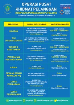 Makluman Pengoperasian Perkhidmatan Kaunter bagi Pejabat Kerajaan dalam Fasa Pertama Pelan Pemulihan Negara