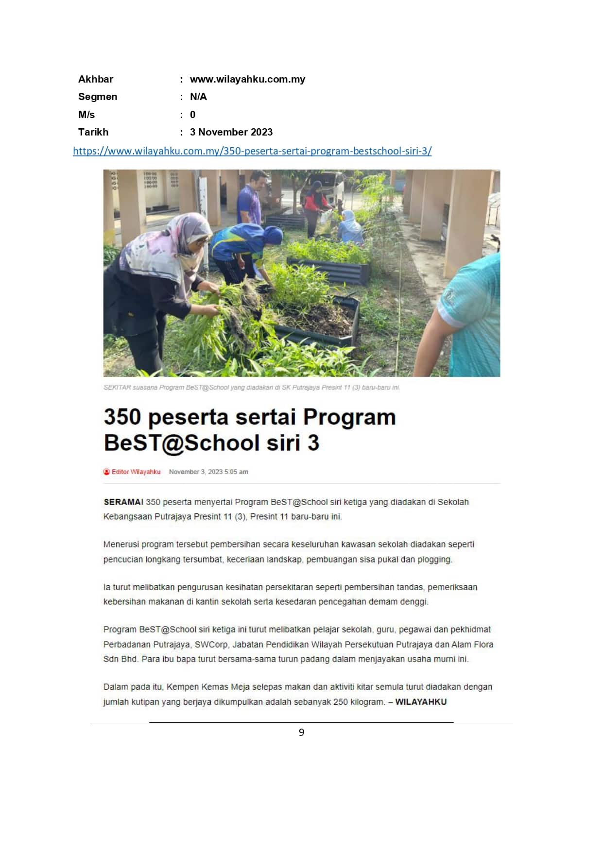 350 peserta sertai Program BeST@School siri 3