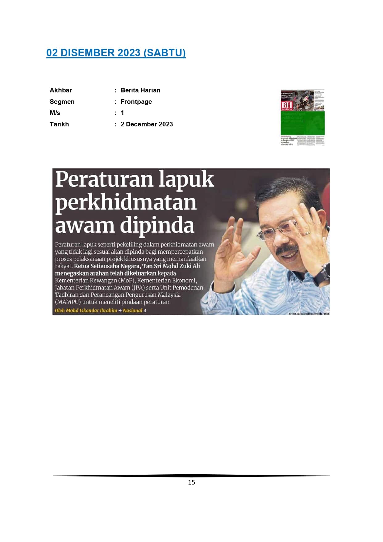 Peraturan lapuk perkhidmatan awam dipinda