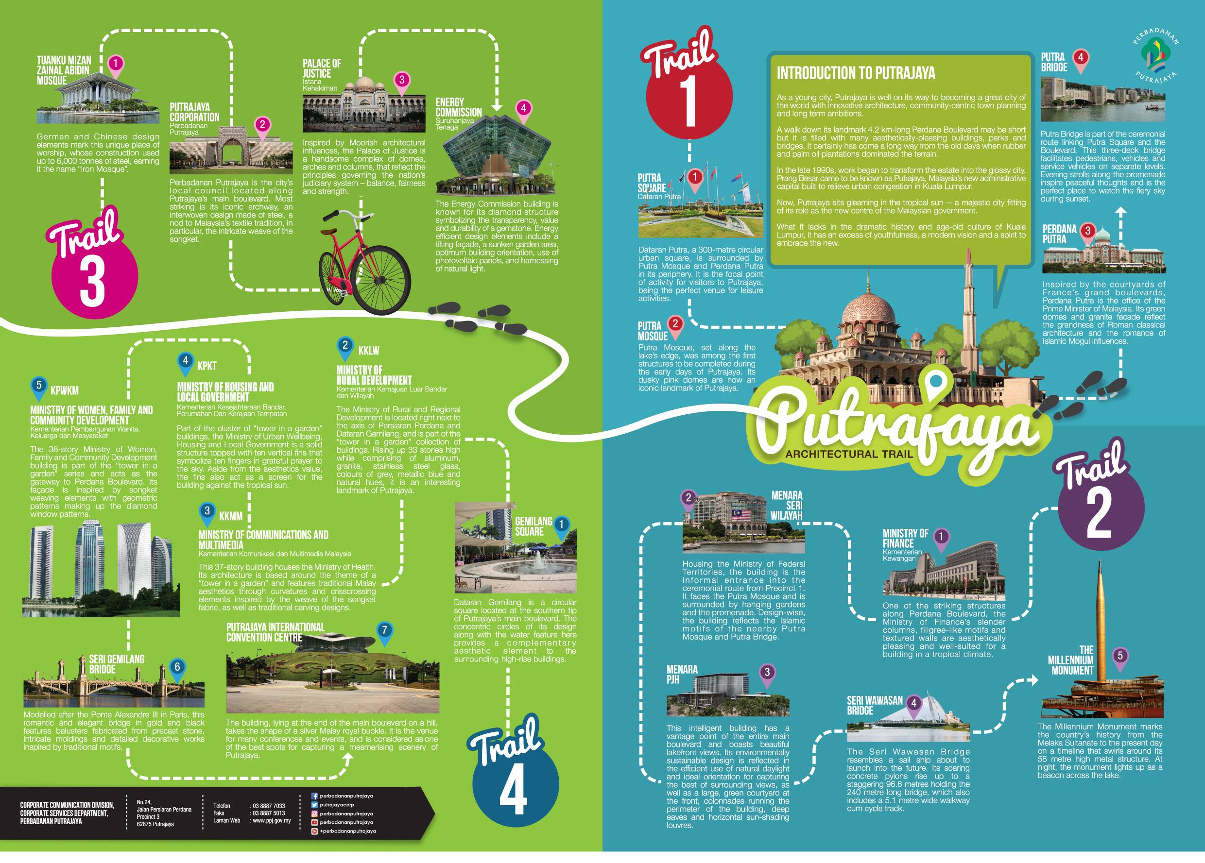 Putrajaya Architectural Trail Map Putrajaya Sightseeing
