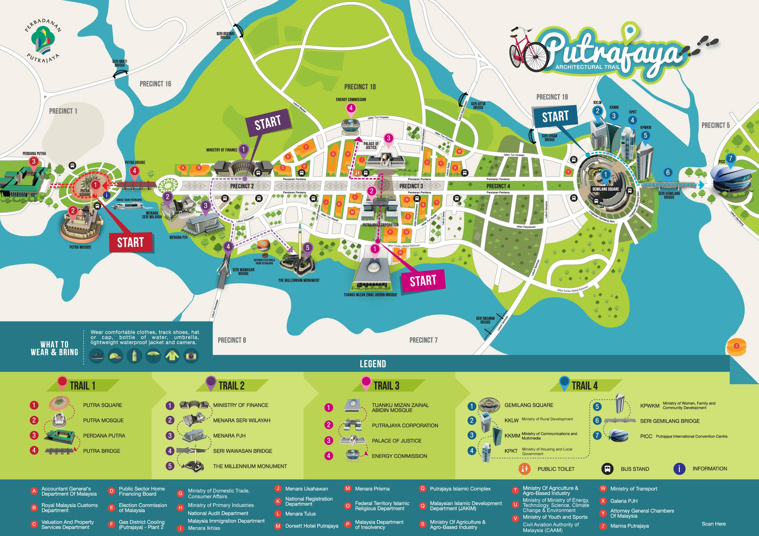 Putrajaya Architectural Trail Map