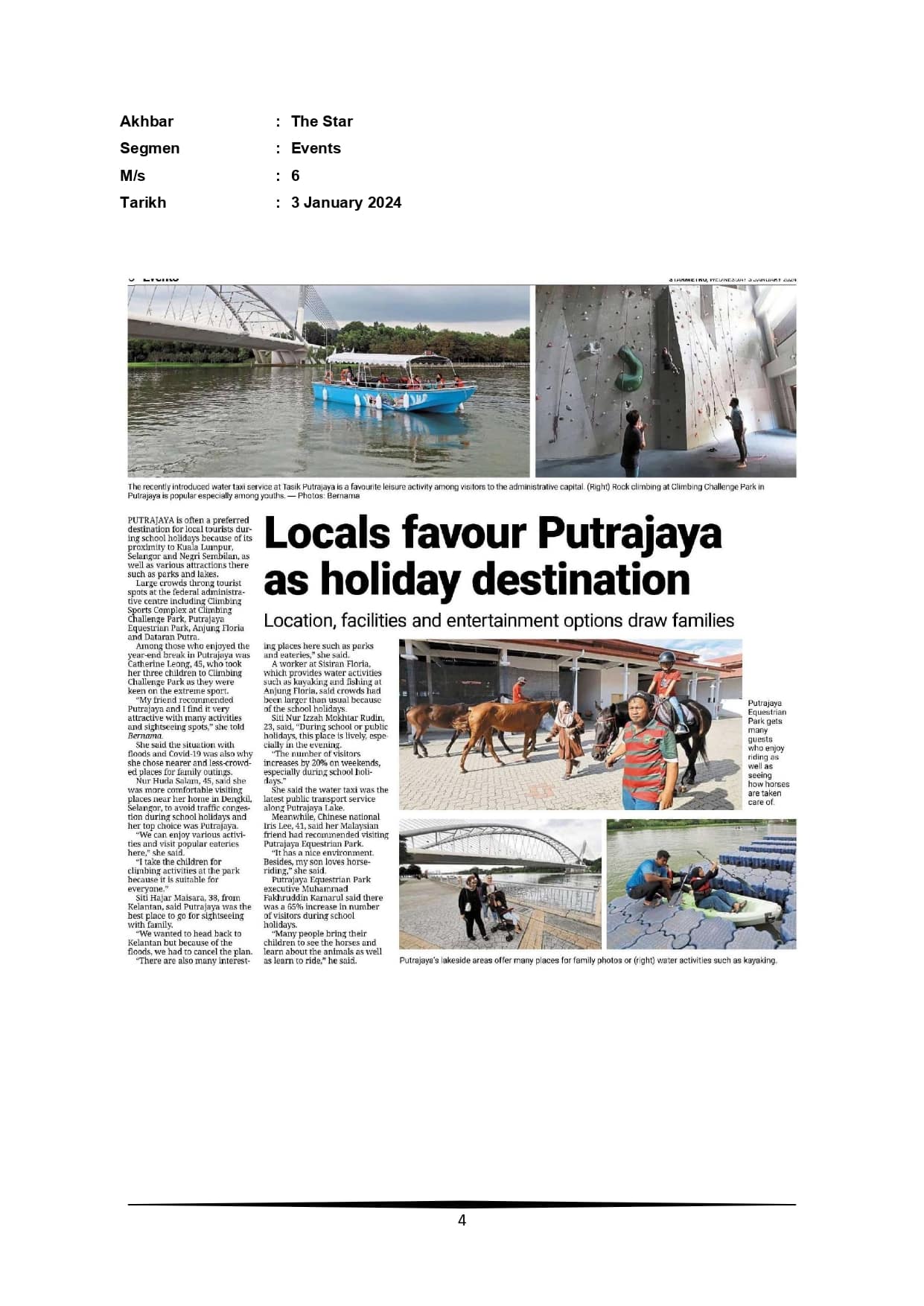 Locals favour Putrajaya as holiday destination