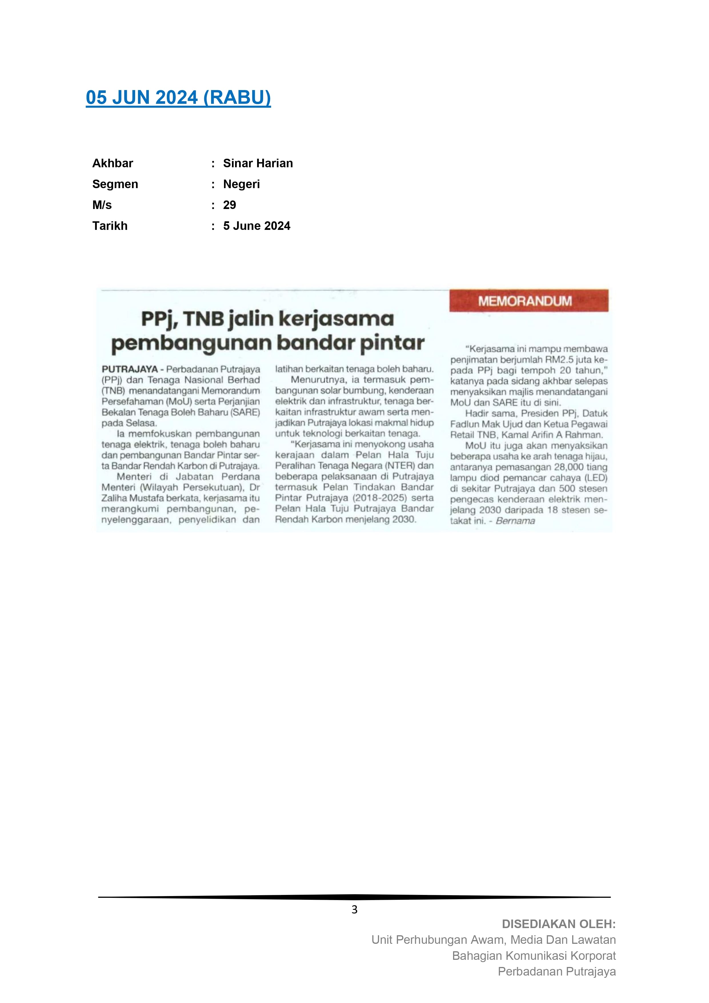 PPj, TNB jalin kerjasama pembangunan bandar pintar