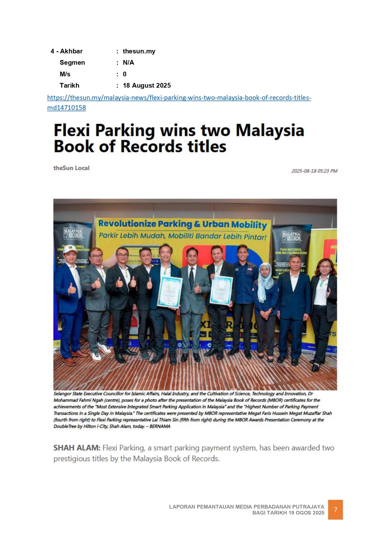 FLEXI PARKING WINS TWO MALAYSIA BOOK OF RECORDS TITLES