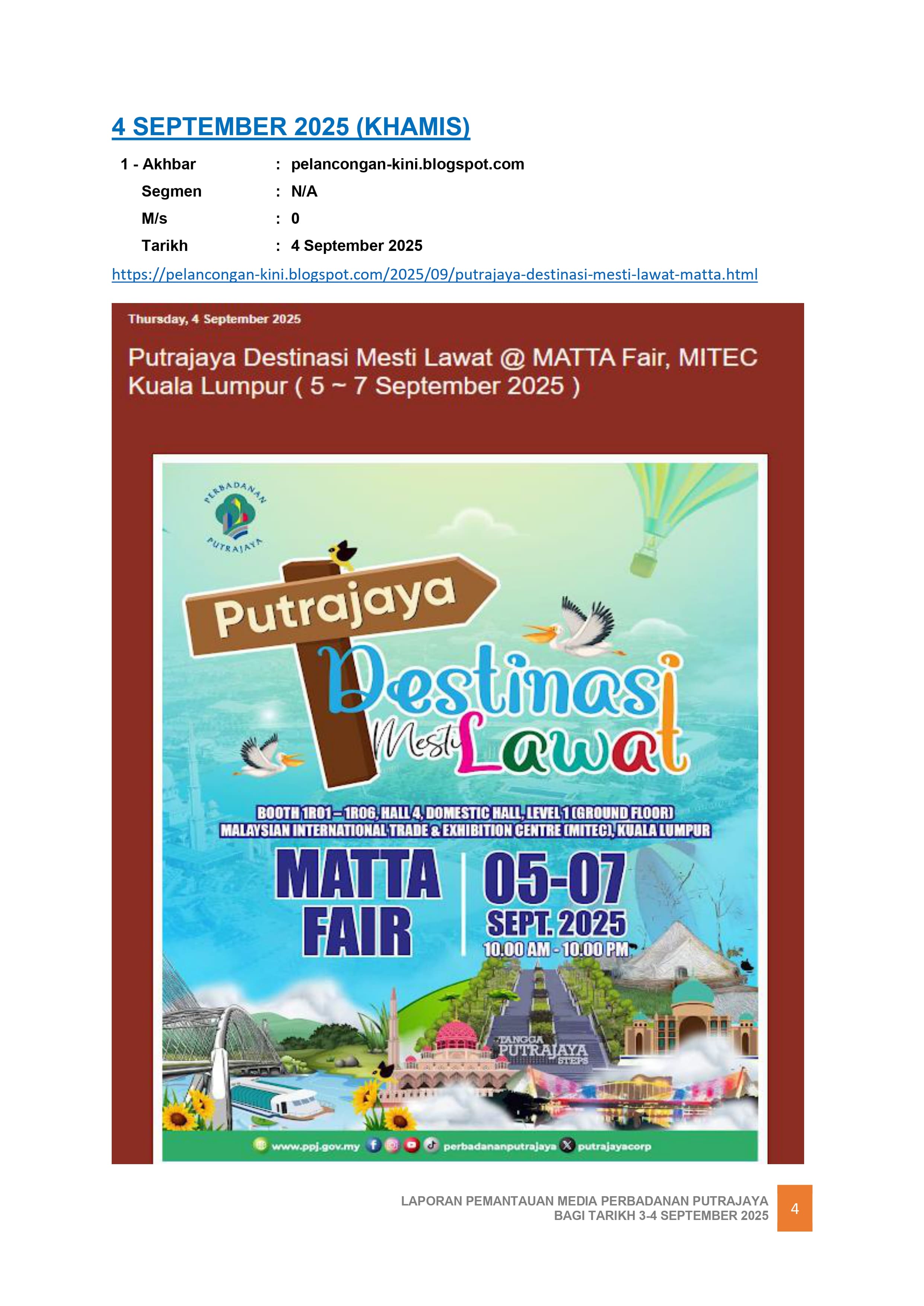 PUTRAJAYA DESTINASI MESTI LAWAT @ MATTA FAIR, MITEC, KUALA LUMPUR