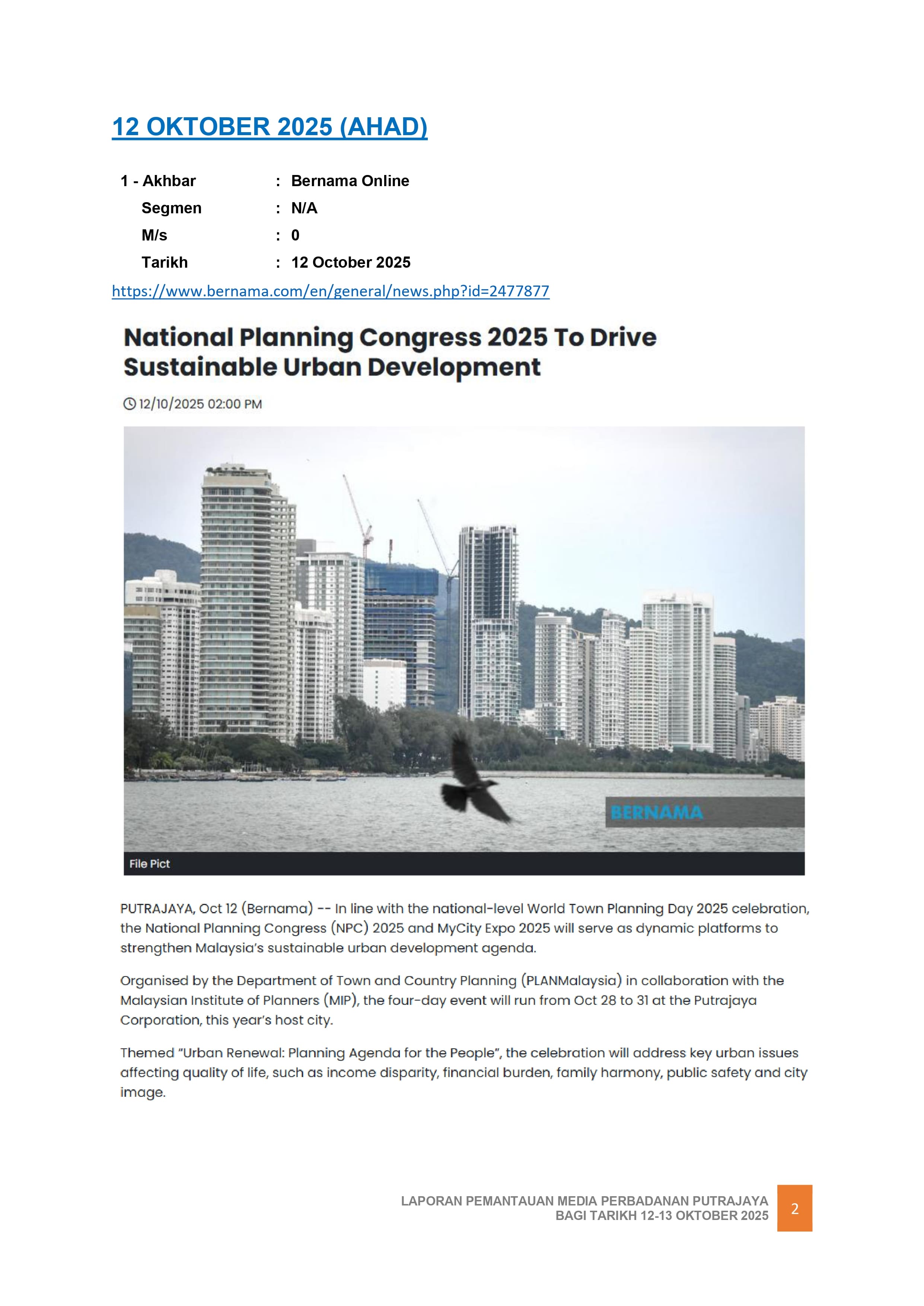 NATIONAL PLANNING CONGRESS 2025 TO DRIVE SUSTAINABLE URBAN DEVELOPMENT