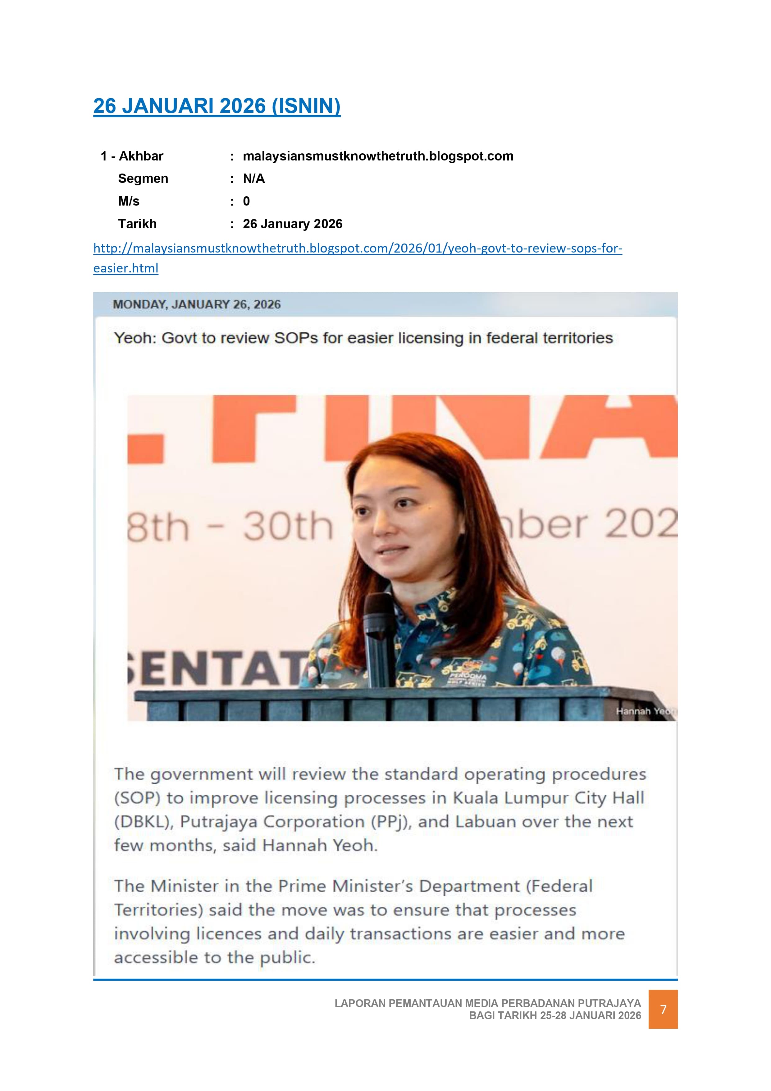 GOVERNMENT TO REVIEW SOPS FOR EASIER LICENSING IN FEDERAL TERRITORIES