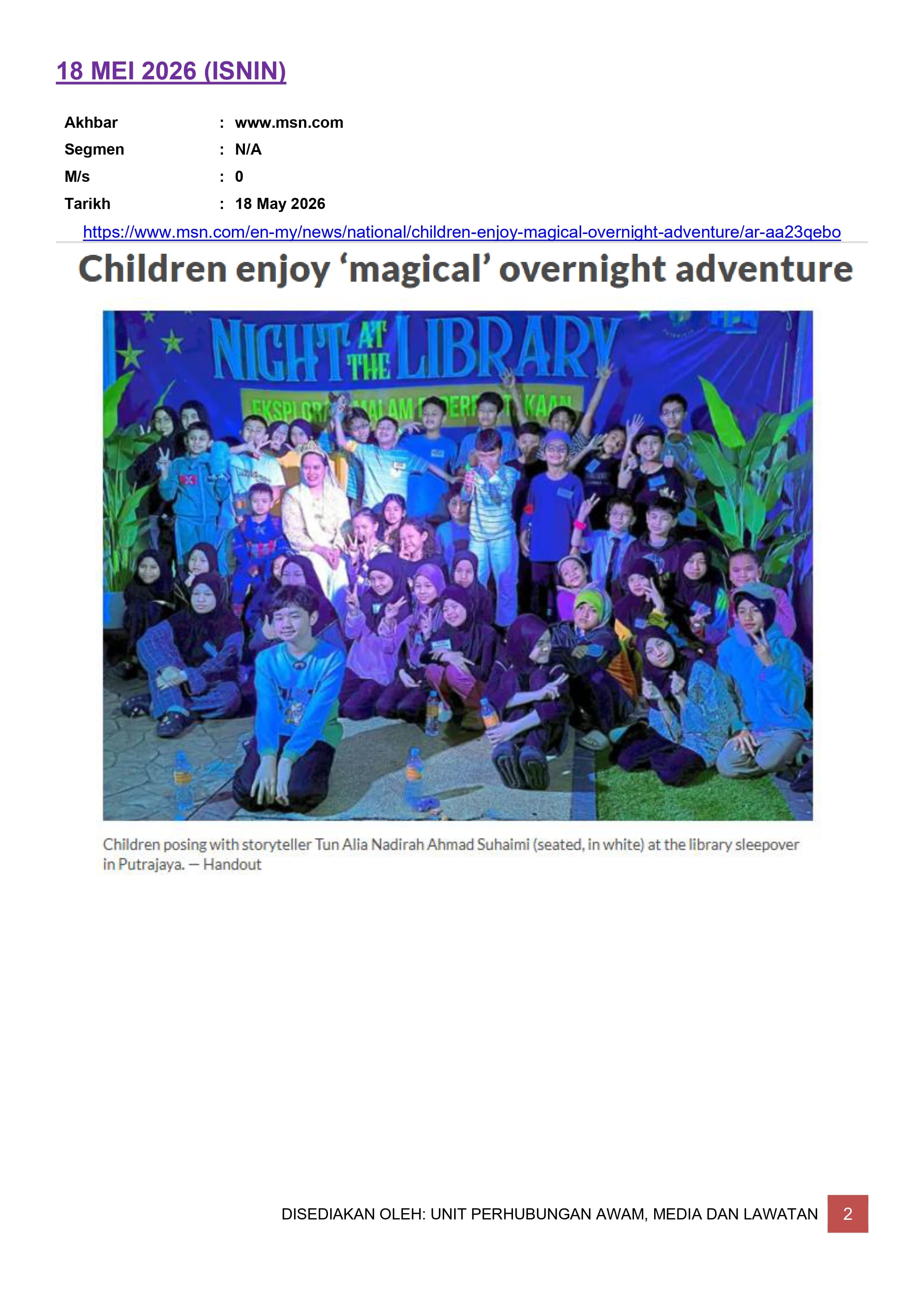 CHILDREN ENJOY ' MAGICAL' OVERNIGHT ADVENTURE
